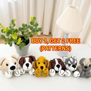 Dog Snuggler Bundle Crochet Pattern PDF Bundle 5 in1, Amigurumi Plush Pillow Toy Set, Cuddle Stuffed Animal Crochet Pattern, Digital File