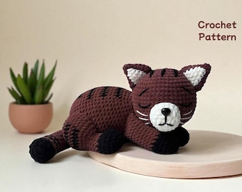 Crochet Cat Pattern PDF, Amigurumi Kitty Plush Toy (Digital Download)