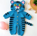 Custom Crochet Baby Shirt and Outfit Set – k pop derpy tiger cat costume, Milk Cotton Baby Romper product logo