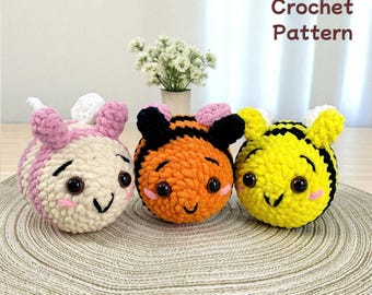 PDF-bestand met haakpatroon bij: amigurumi hommelknuffel (Engelstalige digitale tutorial)