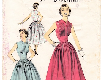 Vintage 1954 Advance 6781 American Designer Sewing Pattern Juniors&#39; Dress Size 11 Bust 29