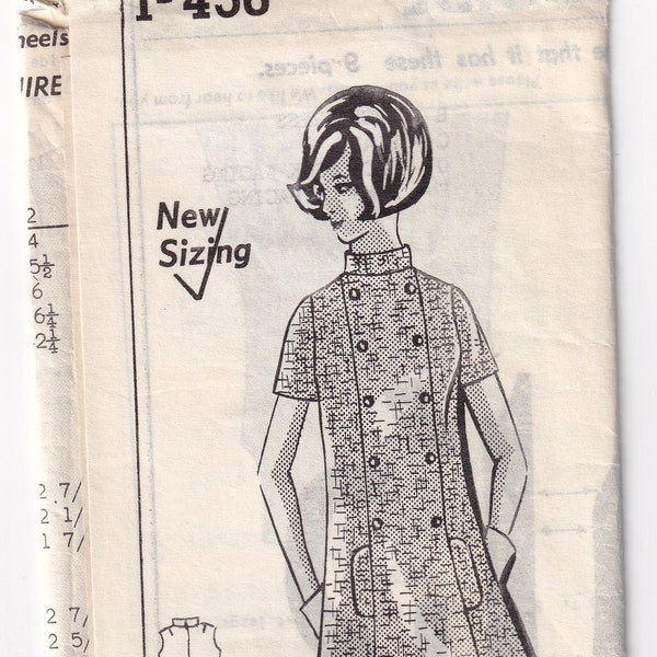 Vintage 1969 Mail Order Parade Patterns I-456 Sewing Pattern Misses' Mod Twiggy Dress Size 10 Bust 32-1/2