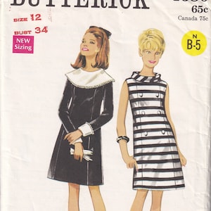 Vintage 1968 Butterick 4680 Sewing Pattern Misses&#39; One-Piece Dress Size 12 Bust 34