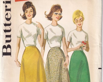 Vintage 1963 Butterick 2779 Sewing Pattern Misses' Proportioned Skirt Waist 28 Hip 38