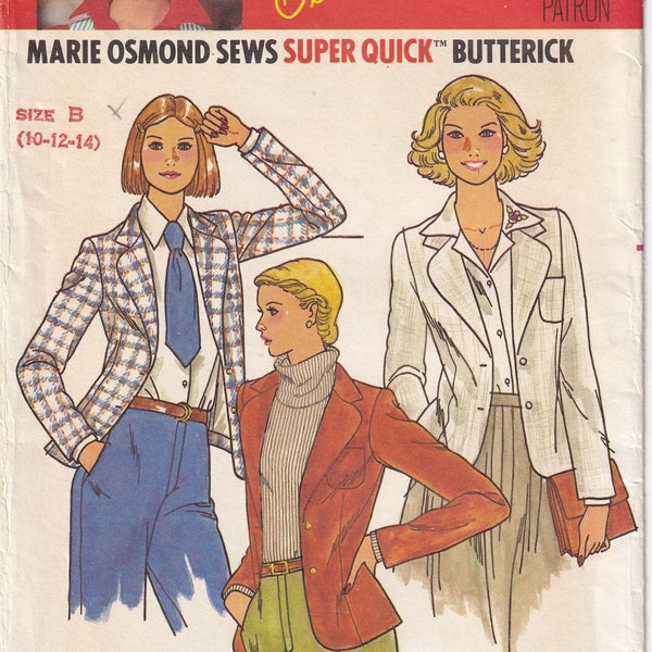Vintage 1978 Butterick 6115 UNCUT Sewing Pattern Marie Osmond Misses' Jacket Size 10-12-14 Bust 32-1/2 - 34 -36