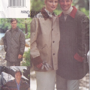 May include: A Vogue Sport sewing pattern envelope 9132 featuring illustrations of three jacket styles. One jacket is quilted dark brown, one is a tan button-up, and one is a dark green coat with a red collar. Text includes 9132, XS-S-M, and Vogue Sport.