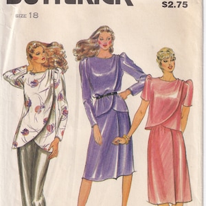 Vintage 1981 Butterick 3513 UNCUT Sewing Pattern Misses&#39; Top, Tunic and Skirt Size 18 Bust 40