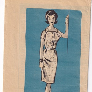 Vintage 1964 Anne Adams 4536 Symönster Slimklänning för Fröknar Storlek 14 Byst 34
