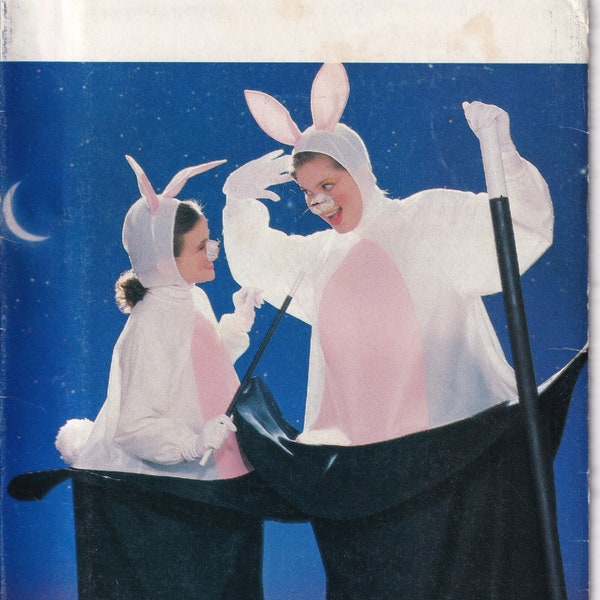 1988 Butterick 6849 UNCUT Patrón de costura Traje Unisex Niños Niños Niñas Mago Sombrero de Copa, Conejo Mágico Tamaño Un Tamaño