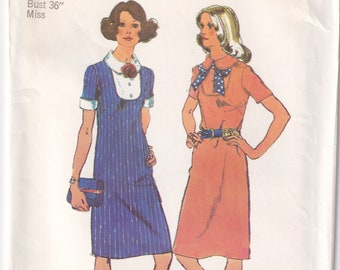 Vintage 1972 Simplicity 5406 UNCUT Sewing Pattern Misses' Dress Size 14 Bust 36