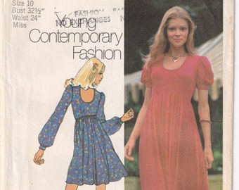 Vintage 1971 Simplicity 9764 Naaipatroon Misses'-jurk in twee lengtes, maat 10, buste 32-1/2
