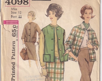 Simplicity Pattern 4848 Vintage 1963 Simplicity 4848 Sewing Pattern Misses Jackets Size 12 Bust ...