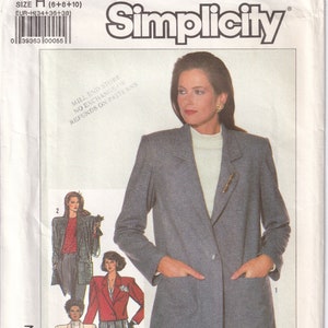 Vintage 1986 Simplicity 7811 UNCUT Sewing Pattern Misses&#39; Unlined Jacket in Three Lengths Size 6,8,10 Bust 30-1/2,31-1/2,32-1/2