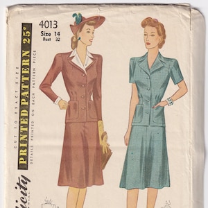 Vintage 1941 Simplicity 4013 Sewing Pattern Misses' - Etsy
