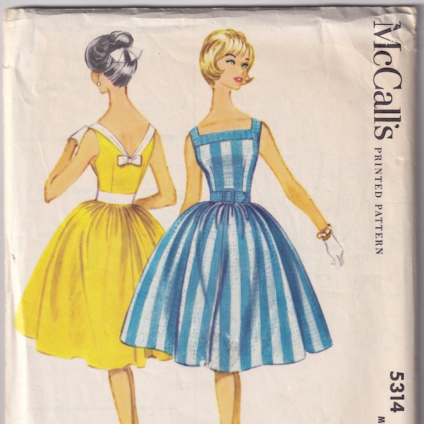 Vintage 1960 McCall's 5314 Schnittmuster Misses 'Kleid Größe 16 Büste 36