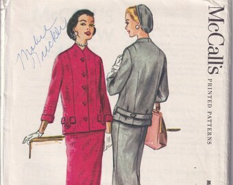 Vintage 1955 McCall's 3541 UNCUT FF Sewing Pattern Misses' Two-Piece Suit Size 16 Bust 34