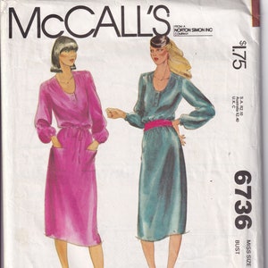Vintage 1979 McCall&#39;s 6736 Sewing Pattern Misses&#39; Dress Size 10 Bust 32-1/2
