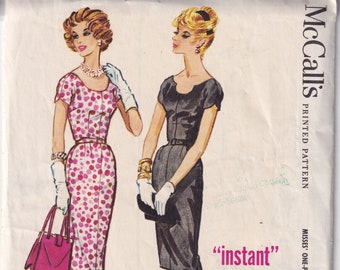 Vintage 1959 McCall's 4947 Sewing Pattern Misses' One-Pattern-Piece Instant Dress Size 14 Bust 34