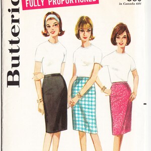 Vintage 1965 Butterick 3144 Oklippt Symönster Misses' Proportioned Kjol Storlek 28