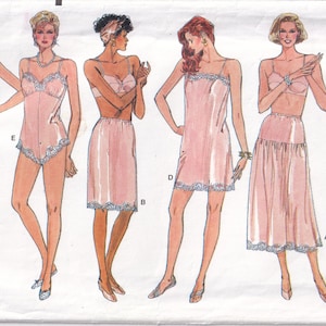 Vintage 1986 Vogue 9765 UNCUT Sewing Pattern Misses&#39; Slip, Camisole, Teddy, Half-Slip and Panties Size 16-18-20-22(L-XL) Bust 38-40-42-44