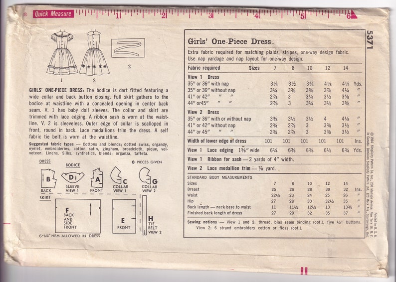 Vintage 1966 McCall/'s 8374 UNCUT Sewing Pattern Misses/' Dress in Four Versions Size 12 Bust 32