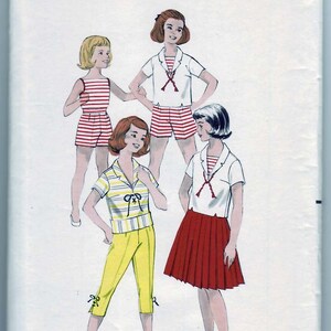 Vintage 1958 Butterick 8619 UNCUT Sewing Pattern Girl's Playtime Wardrobe Size 7 image 1