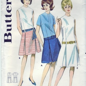 May include: A vintage sewing pattern for a dress with three different styles. The pattern is for teens and includes sizes 8-16. The pattern is from Butterick and is number 3017.