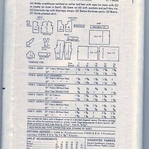 Vintage 1958 Butterick 8619 UNCUT Sewing Pattern Girl's Playtime Wardrobe Size 7 image 3