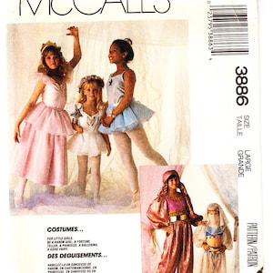 Vintage 1988 McCall's 3886 UNCUT Schnittmuster Mädchen Kostüm Ballerina, Wahrsagerin Größe 10-12 (Large)