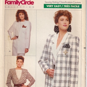 Vintage 1988 Butterick 6084 UNCUT Sewing Pattern Misses&#39; Jacket Blazer Size 18-20-22 Bust 40-42-44