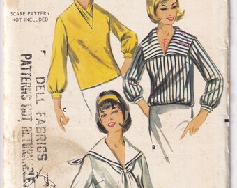 Vintage 1966 Butterick 3300 UNCUT Sewing Pattern Misses' Three Blouses Size 10 Bust 31