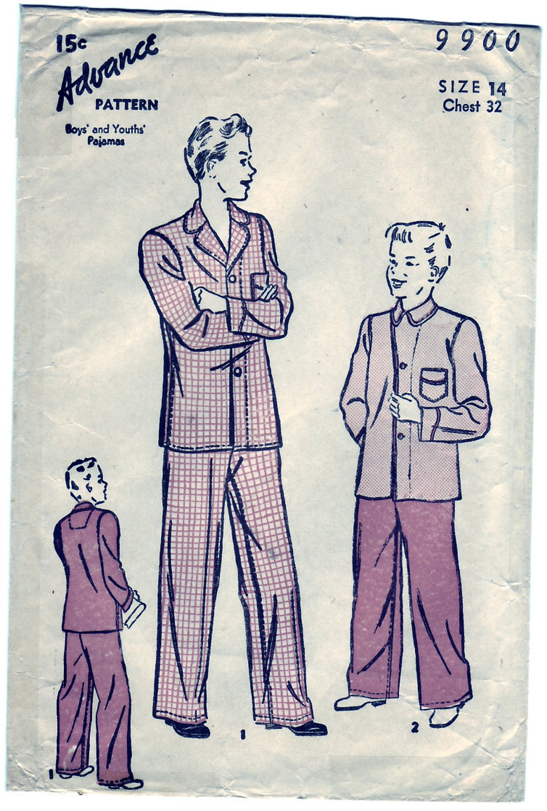 Vintage 1951 Advance 9900 Sewing Pattern Boys' and - Etsy