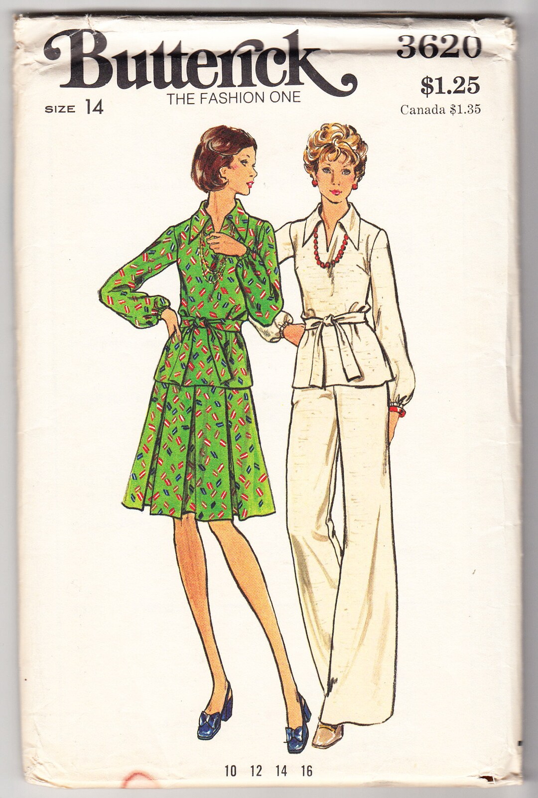 Vintage 1970s Butterick 3620 UNCUT Sewing Pattern Misses' Top, Skirt ...