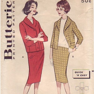 Vintage 1960-tals Butterick 9109 sömnadsmönster, snabba och enkla, kostymliknande delar, storlek 16, byst 36