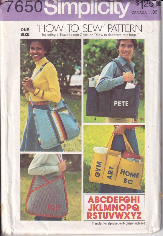 Simplicity vintage tote bag sale