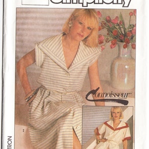 Classic 1985 Simplicity 6830 UNCUT Sewing Pattern Misses' Pullover Dress Size 6 Bust 30-1/2 image 1