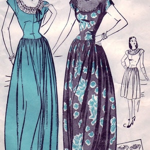 Vintage 1945 Butterick 3532 Sewing Pattern Misses' Dinner and Dance Dress in Two Lengths Size 12 Bust 30 image 2