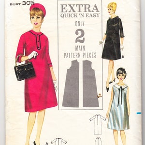 Vintage 1966 Butterick 3336 Sewing Pattern Misses' One-Piece Maternity Dress Size 9 Bust 30-1/2