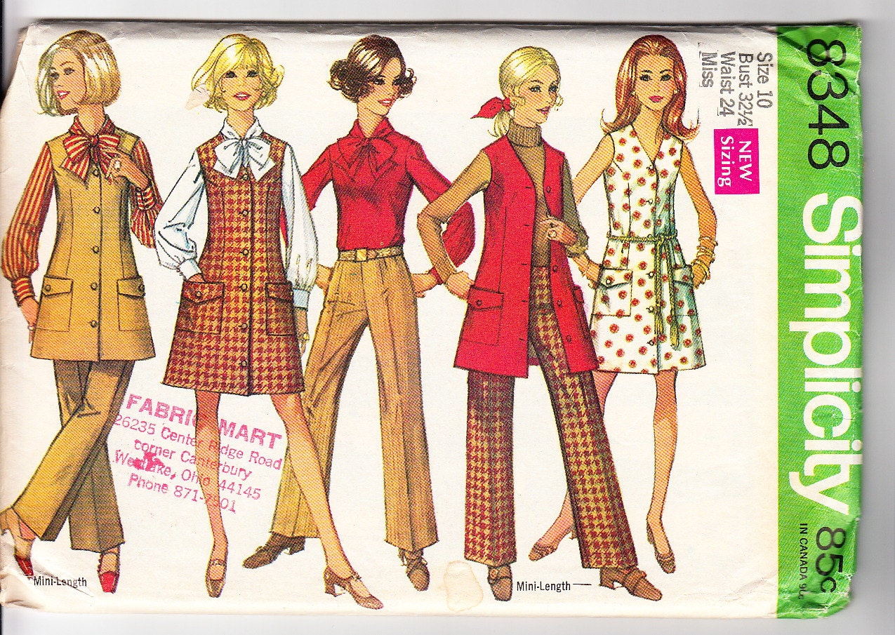 Vintage 1969 Simplicity 8348 Sewing Pattern Misses' Dress - Etsy