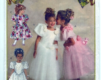 1992 Butterick 6548 Sewing Pattern Children Girl's Dress Size 2