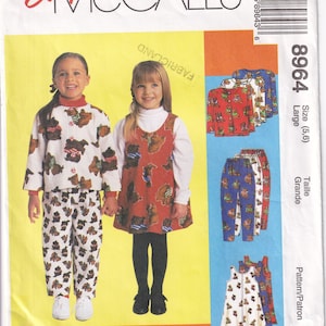 Classic 1997 McCall&#39;s 8964 Cucito Modello Giacca sfoderata per bambini, maglione e pantaloni pull-on Taglia grande (5,6)