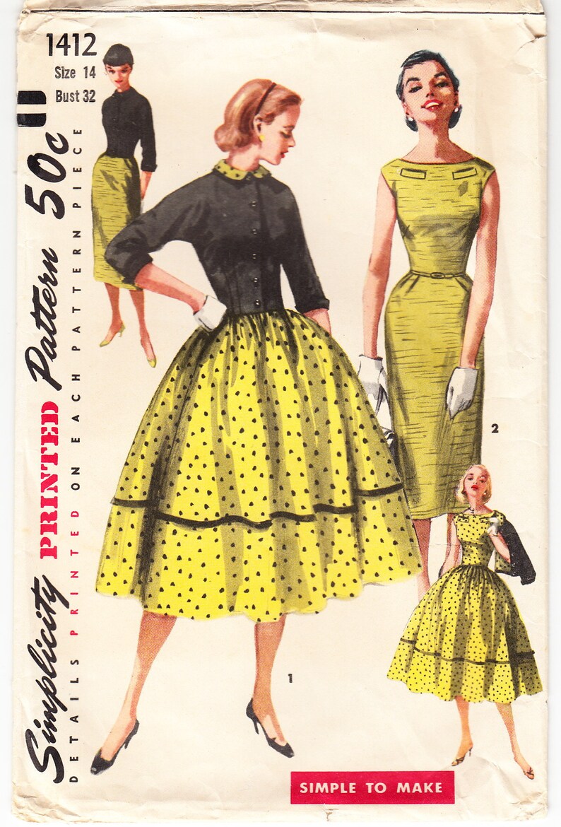 Vintage 1951 Simplicity 1412 Sewing Pattern Misses One Piece Dress With Two Skirts And Jacket Size 14 Bust 32 Craft Supplies Tools Drawing Drafting Efp Osteology Org Vintage 1951 Simplicity 1412 Sewing Pattern Misses One Piece Dress With Two Skirts And Jacket Size 14 Bust 32 Craft Supplies Tools Drawing Drafting Efp Osteology Org