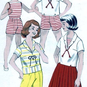 Vintage 1958 Butterick 8619 UNCUT Sewing Pattern Girl's Playtime Wardrobe Size 7 image 2