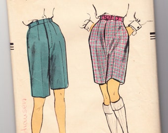 Vintage 1957 Vogue 9220 Sewing Pattern Misses' Shorts Size 26 Hip 36