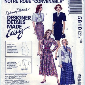 1992 McCall&#39;s 5810 UNCUT Sewing Pattern Misses&#39; Lined Jacket and Dresses in Three Lengths Size 10 Bust 32-1/2