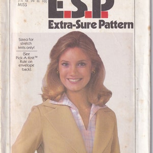 Vintage 1978 Simplicity 8445 UNCUT Sewing Pattern Misses&#39; Unlined Blazer Size 12-14-16 Bust 34-36-38