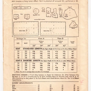 Vintage 1947 Butterick 4247 Sewing Pattern Misses' One-Piece Dress Size 12 Bust 30 image 2