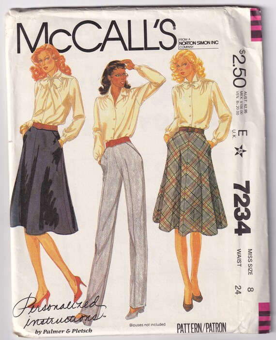 Vintage 1980 McCall's 7234 UNCUT Sewing Pattern | Etsy