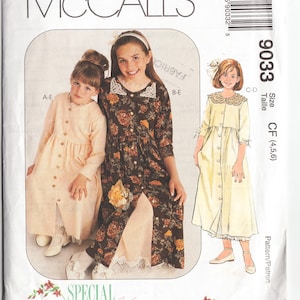 Klassieke 1997 McCall&#39;s 9033 Naaipatroon Kinderen, Meisjesjurk en Slip Maat 4,5,6