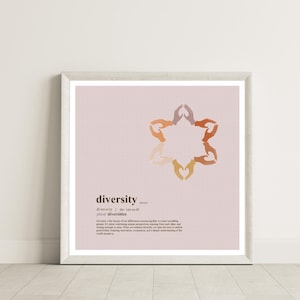 Diversity Definition Art Print | Inclusive Wall Art for Classroom or Home | Digital File